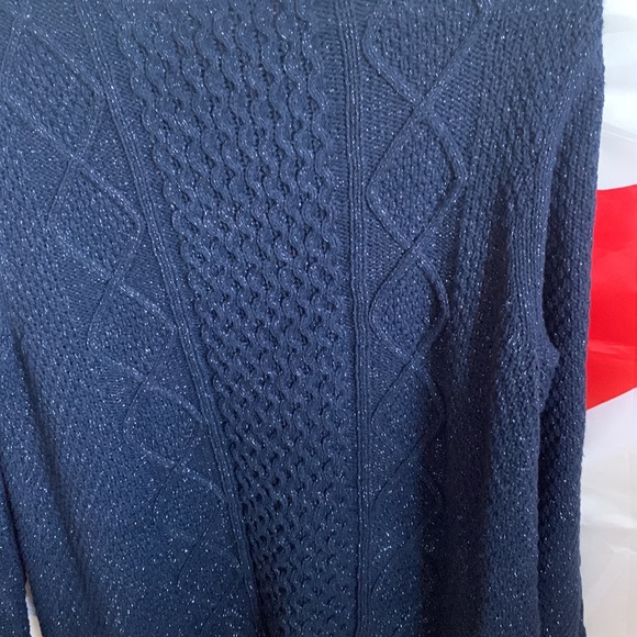 NWT Land’s End Women’s Blue Sparkle Crew Neck Sweater - Picture 8 of 8